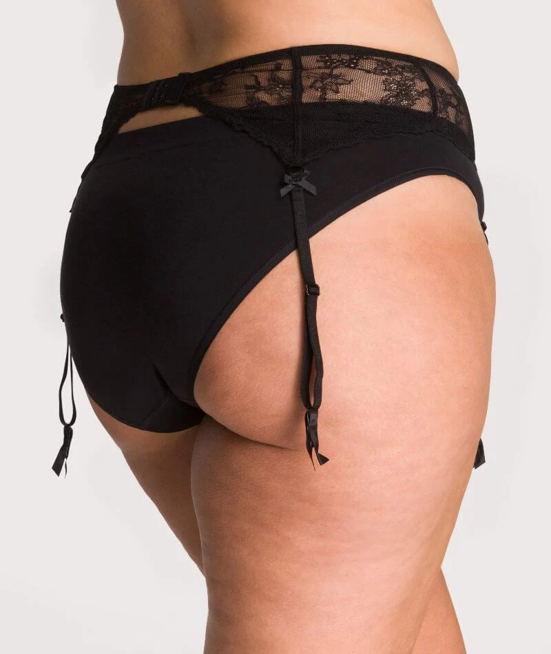 Ava & Audrey Candice Lace Suspender - Black - Image 2