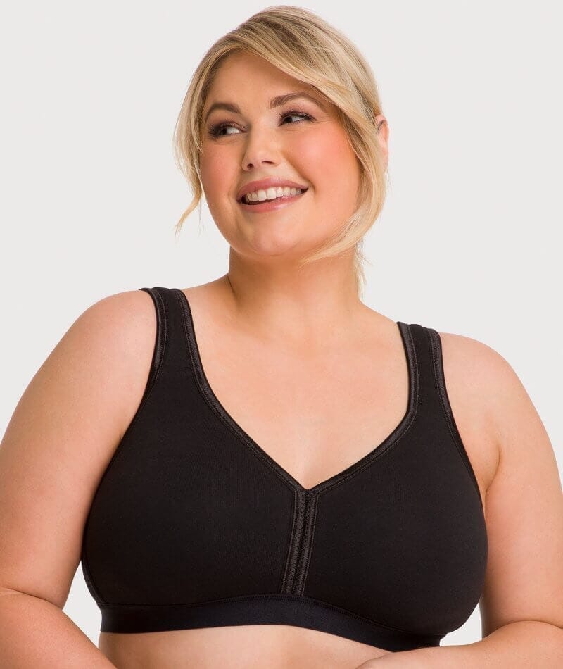 Ava & Audrey Faye Cotton Wire-free Support Bra 2 Pack - Black - Image 5