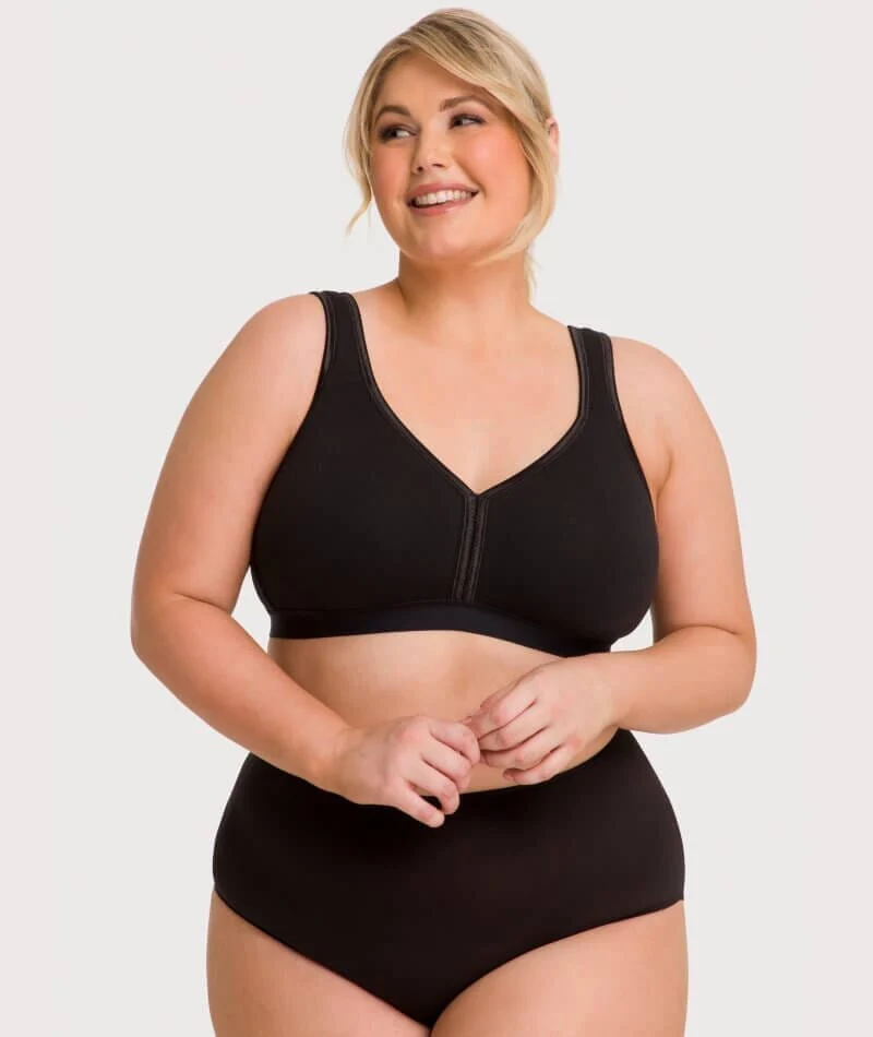 Ava & Audrey Faye Cotton Wire-free Support Bra 3 Pack - Black - Image 9