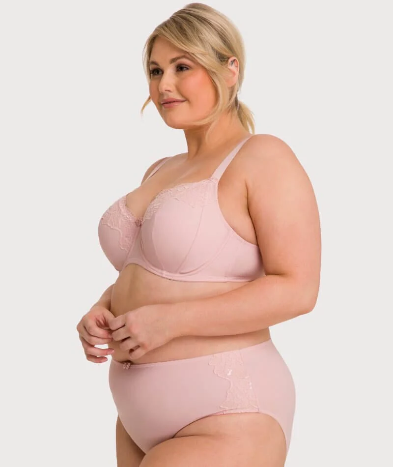 Ava & Audrey Jacqueline Full Brief with Lace - Blush - Image 10