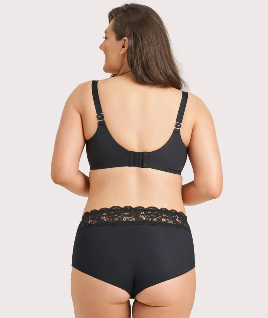 Ava & Audrey Tilly Microfibre & Lace Full Brief - Black - Image 5