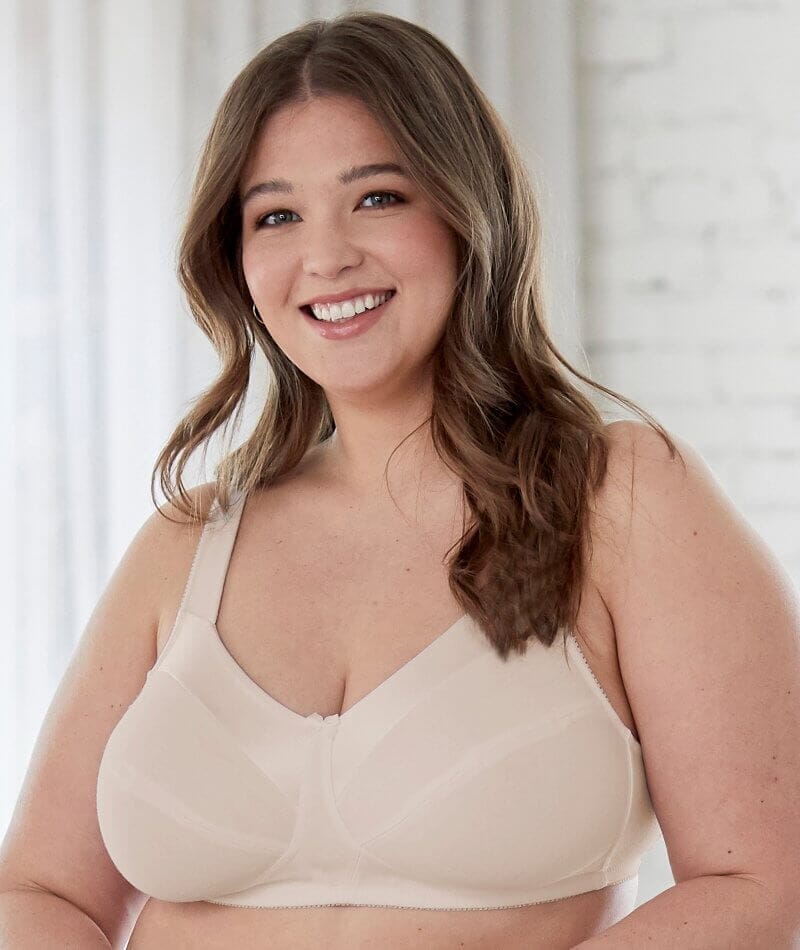 Bestform Satin Trim Wire-Free Cotton Bra With Unlined Cups 3 Pack - Black/Nude/White - Image 3