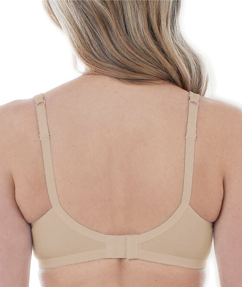 Bestform Unlined Cotton Stretch T-Shirt Bra with Underwire 2 Pack - Sand/White - Image 5