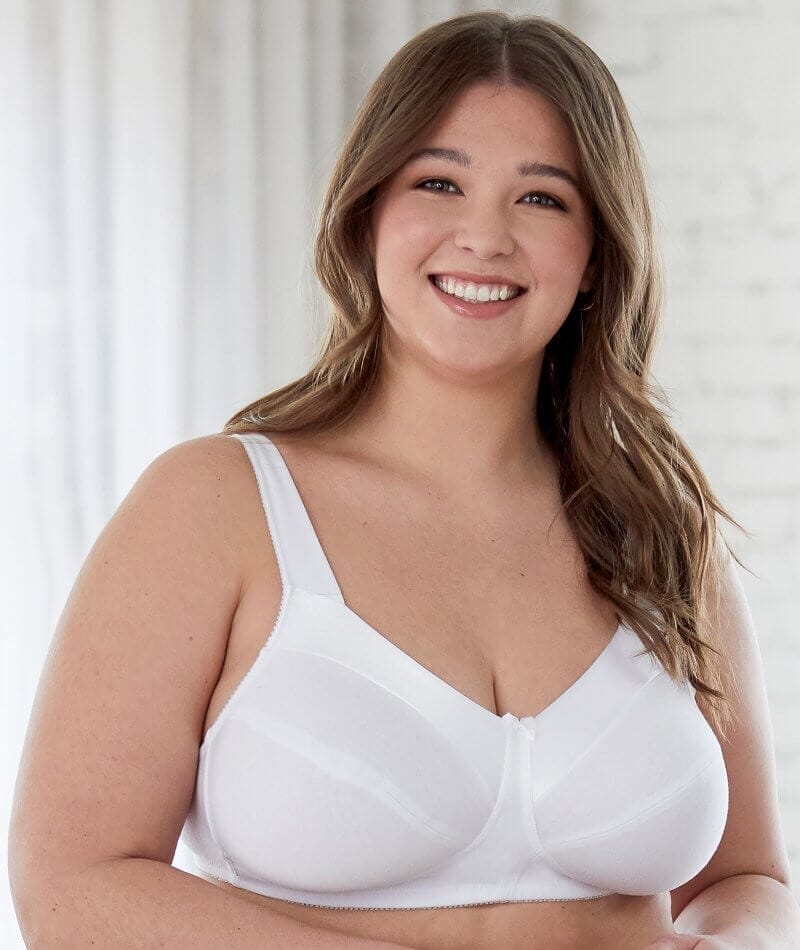 Bestform Unlined Cotton Stretch T-Shirt Bra with Underwire 2 Pack - Sand/White - Image 6