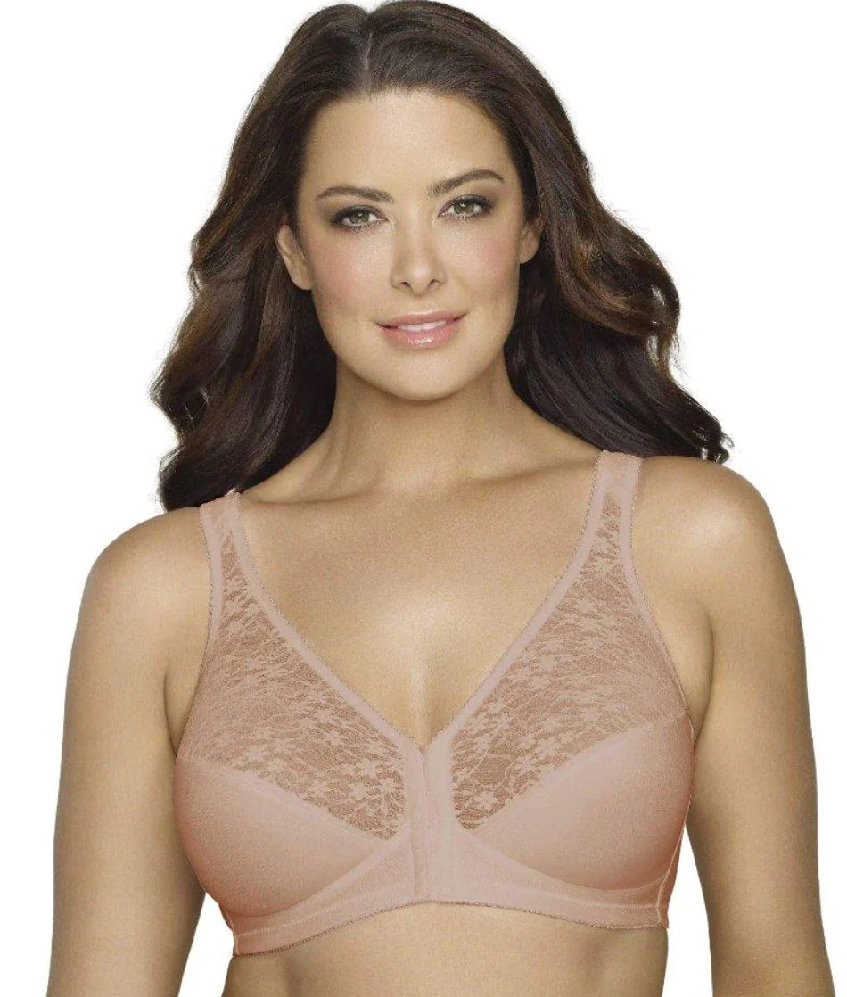 Exquisite Form Fully Front Close Wire-Free Posture Bra With Lace - Walnut - Image 6