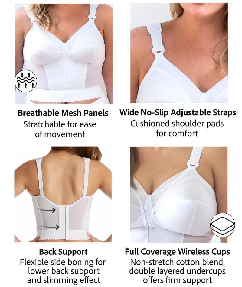 Exquisite Form Fully Back Close Longline Bra - White - Image 7