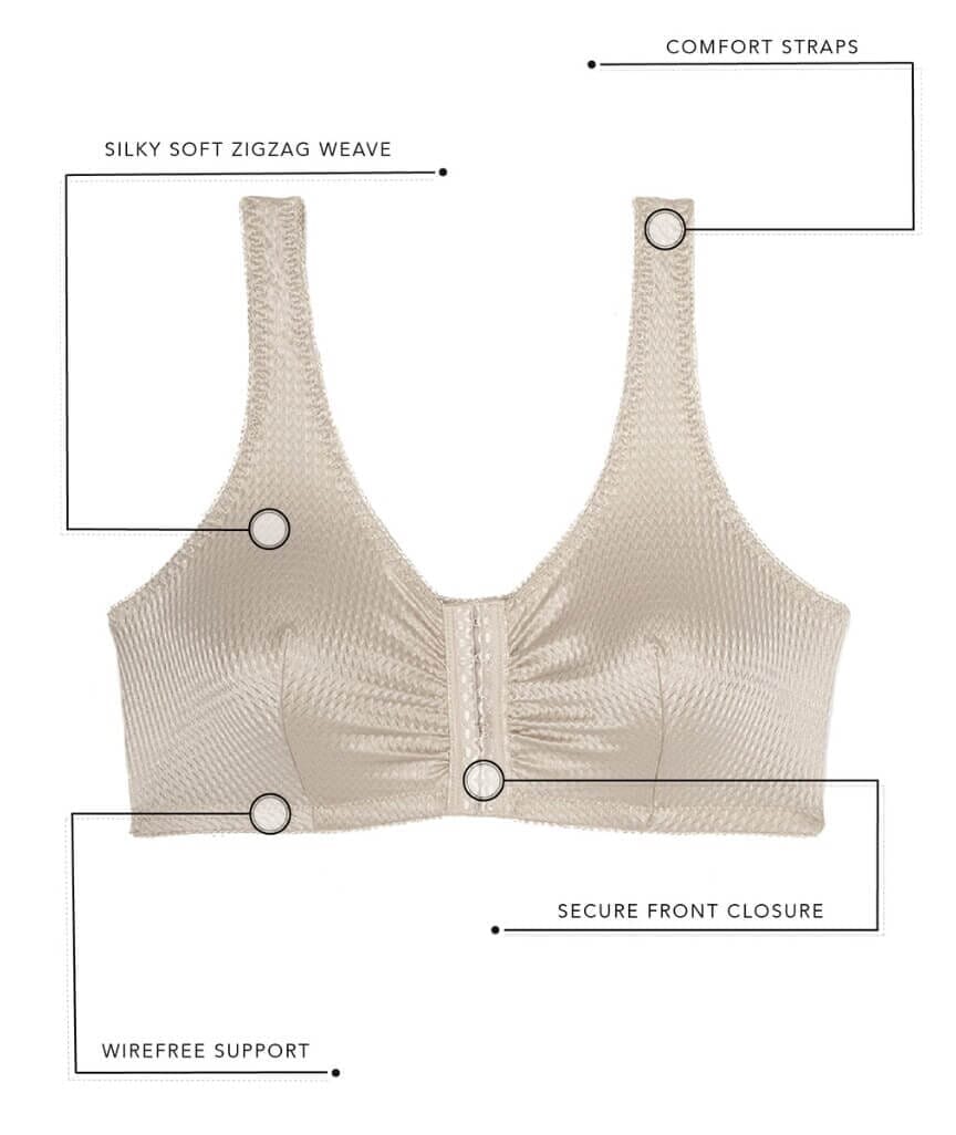 Leading Lady Marlene Wire-free Front Close Comfort Bra - White - Image 7