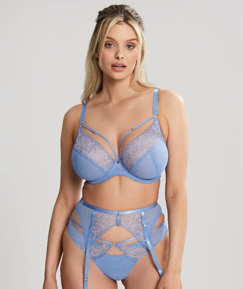 Panache Valentina Luxe Non Padded Underwired Plunge Bra - Denim Blue - Image 8