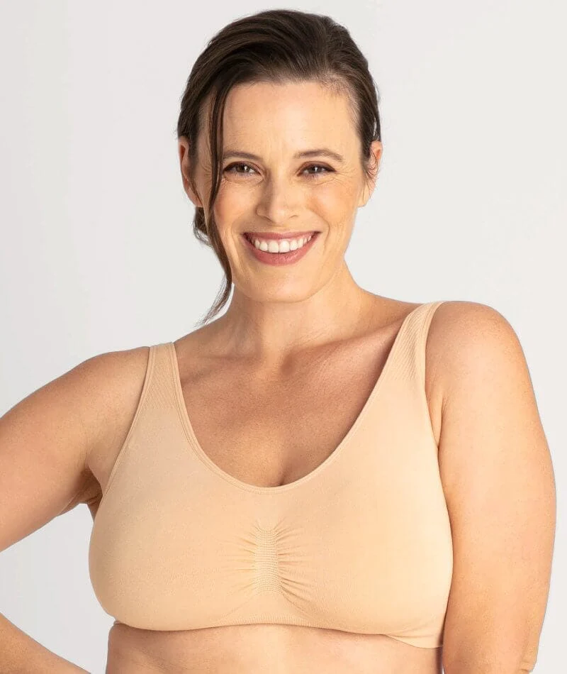 Underbliss Seamless Bamboo Blend Comfort Wire-Free Bra 2 Pack - Frappe - Image 2
